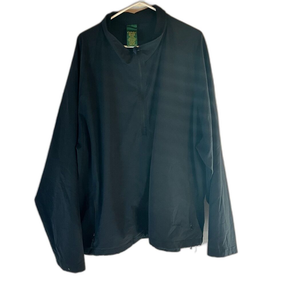 Men's 3XL Cabella's 1/4 Zip Black Lightweight Windbreaker Jacket